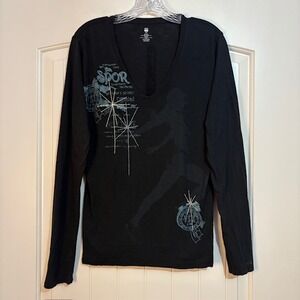 Victoria Secret VSX Sport Long Sleeve with Embroidery Sz L Athleisure Athletic